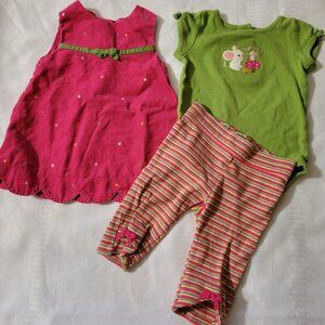 Gymboree Cute As A Mouse 3-6 month Pants, Dress, Bodysuit Set Used. Mixed Z30